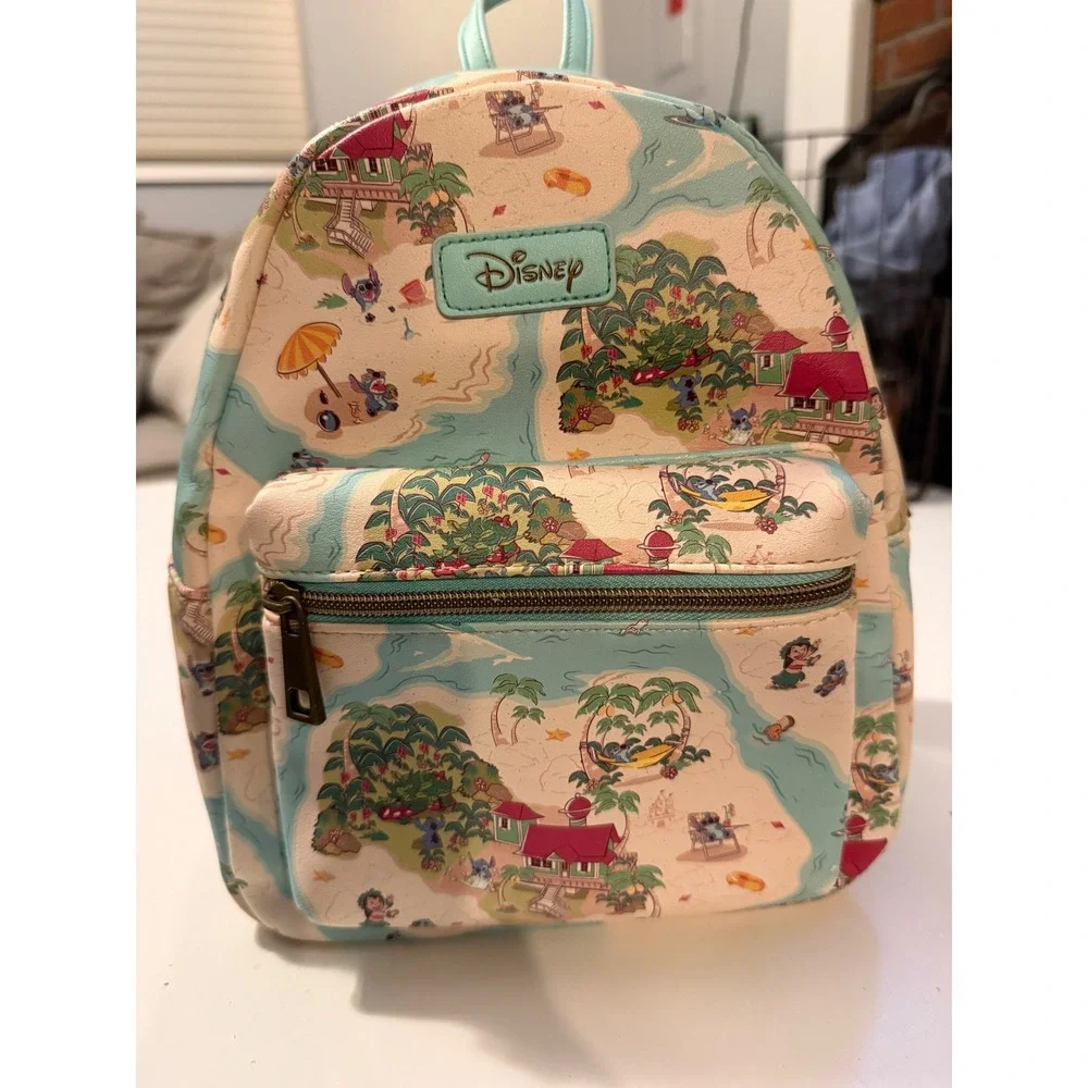 Very Rare Disney Loungefly Lilo & Stitch Tropical Island‎ Mini Backpack